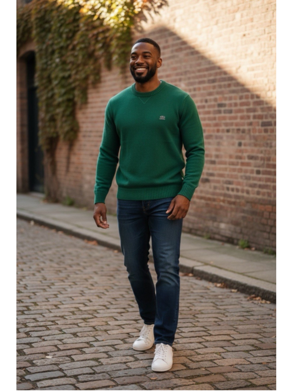 Tommy Hilfiger Men's Green 100% Cotton Crewneck Knit Sweater Size Large